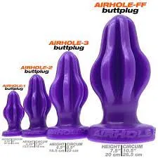 Finned Butt Plug Airhole1 Small Black Oxballs Anal