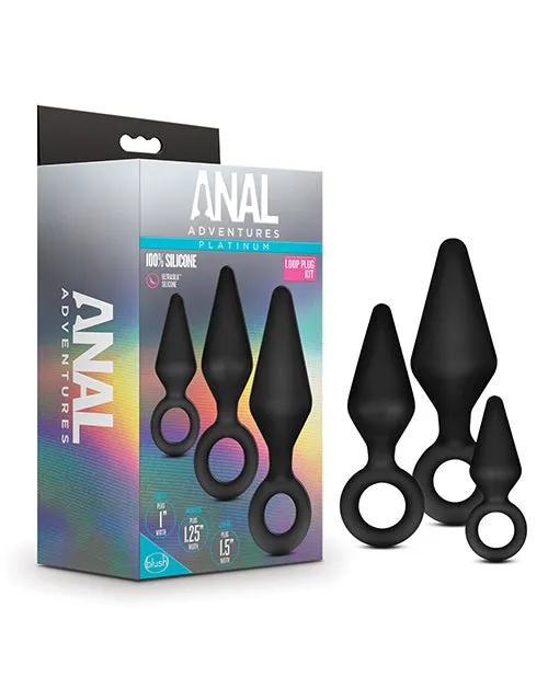 Anal Blush Anal Adventures Platinum Silicone Loop Plug Kit Black Blush Novelties Anal Blush Anal Adventures Platinum Silicone Loop Plug Kit Black Blush Novelties