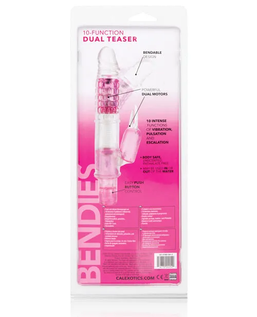 Cal Exotics Bendies Dual Motor Dual Teaser Rabbit 10 Function Pink Vibrators