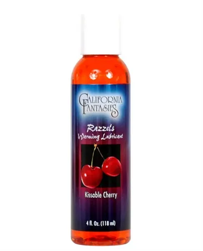 California Fantasies Lubricants Razzels Warming Lubricant Kissable Cherry 4 Oz Bottle California Fantasies Lubricants Razzels Warming Lubricant Kissable Cherry 4 Oz Bottle