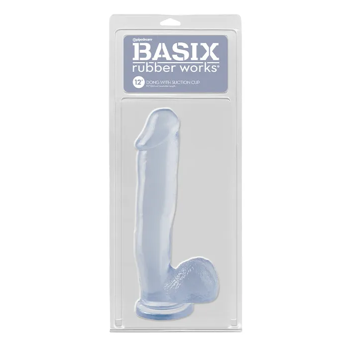Dildos Pipedream Basix 12In Dong WSuction Cup Clear