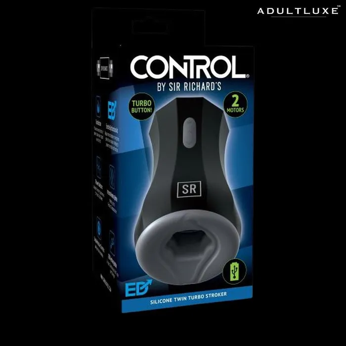 Male Sex Toys Pipedream Products Sir Richards Control Silicone Twin Turbo Stroker