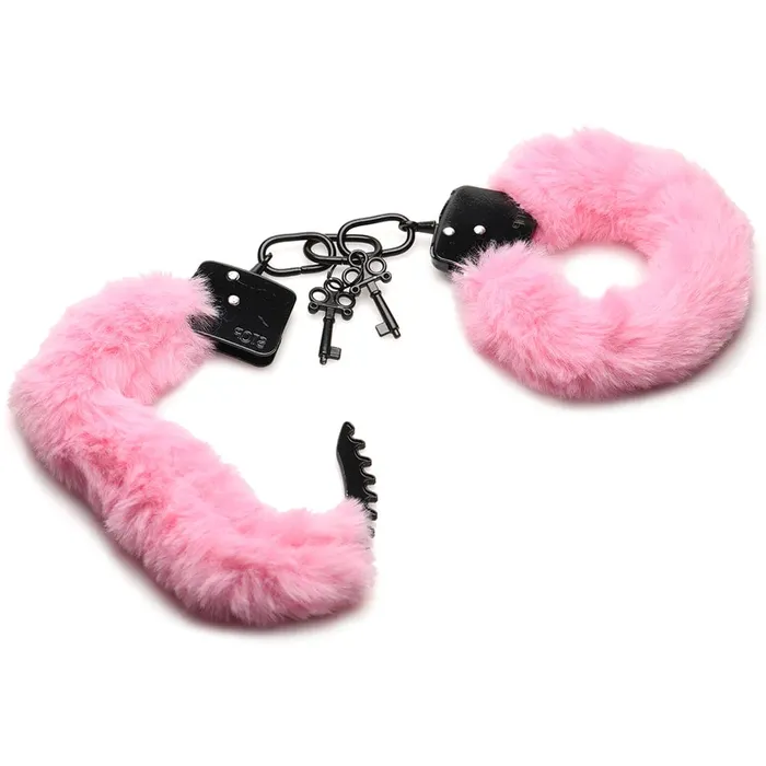 Master Series Cuffed In Fur Furry Handcuffs pink cherry Male Sex Toys