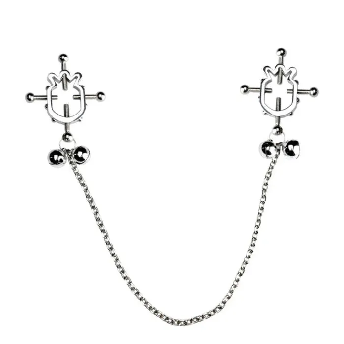 Nipple Clitoral Toys Faak Breast Clip Leather Belt Bondage Stainless Steel Nipple Clamp With Chains House of Dasein Couples
