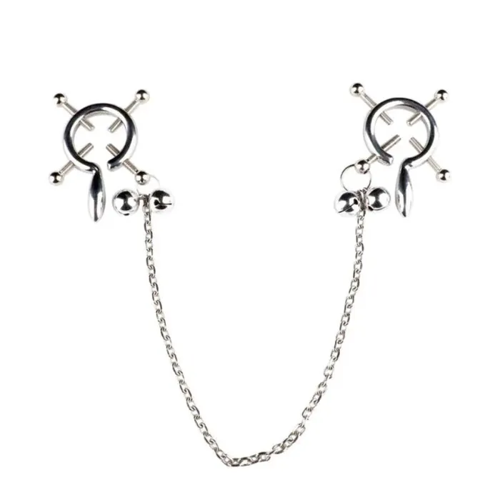 Nipple Clitoral Toys Faak Breast Clip Leather Belt Bondage Stainless Steel Nipple Clamp With Chains House of Dasein Couples
