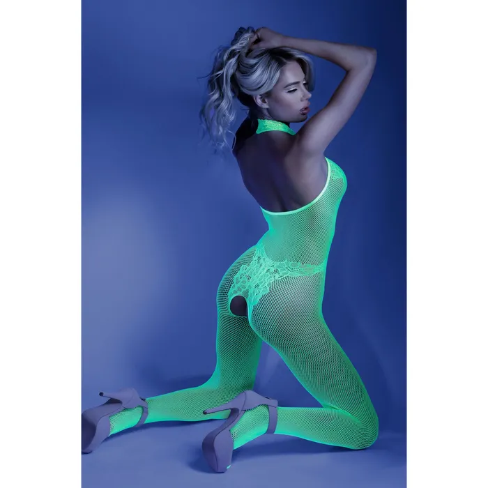 Fantasy Lingerie Moonbeam Crotchless Bodystocking One Size Neon Green Bodystockings Playsuits Fantasy Lingerie Moonbeam Crotchless Bodystocking One Size Neon Green Bodystockings Playsuits