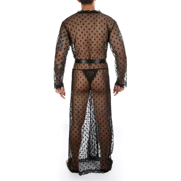 Female Sex Toys EVEs SECRETS Mens SeeThrough Nightwear Mesh Lingerie Lace Trim NightGown GString Sleepwear