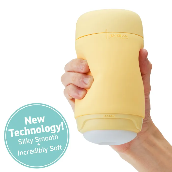 Tenga Puffy Soft Stroker Custard Yellow Tenga Male Sex Toys