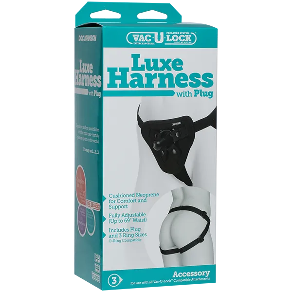 VacULock Platinum Luxe Harness w Plug Doc Johnson Female Sex Toys