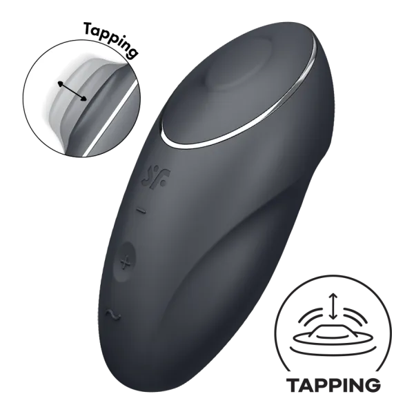Vibrators Satisfyer Tap and Climax 1 Rechargeable LayOn Vibrator Grey Windsor Wholesale