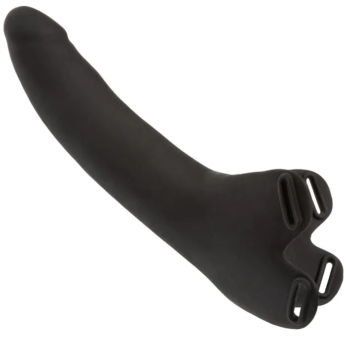 Accommodator Silicone Chin Strap Dildo in Black CalExotics Female Sex Toys