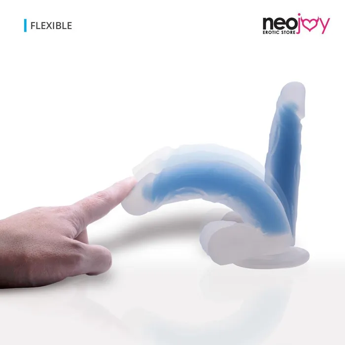 Anal Neojoy Neojoy Luminous Dildo Pure Silicone transparent with suction cup Blue 83 inch 19cm