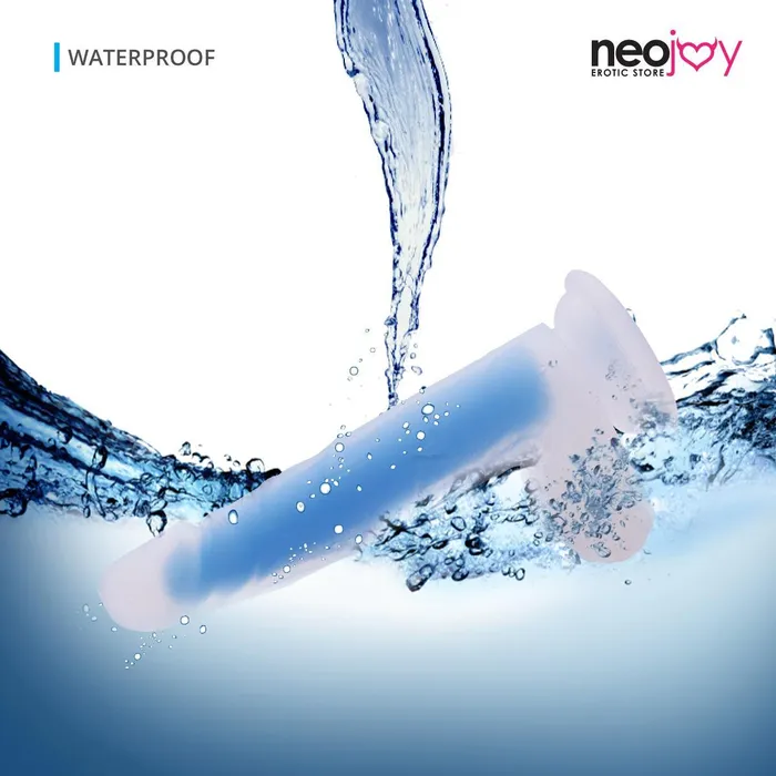 Anal Neojoy Neojoy Luminous Dildo Pure Silicone transparent with suction cup Blue 83 inch 19cm