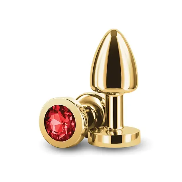 Anal NS Novelties Rear Assets Petite Metal Anal Plug GoldRed Anal NS Novelties Rear Assets Petite Metal Anal Plug GoldRed
