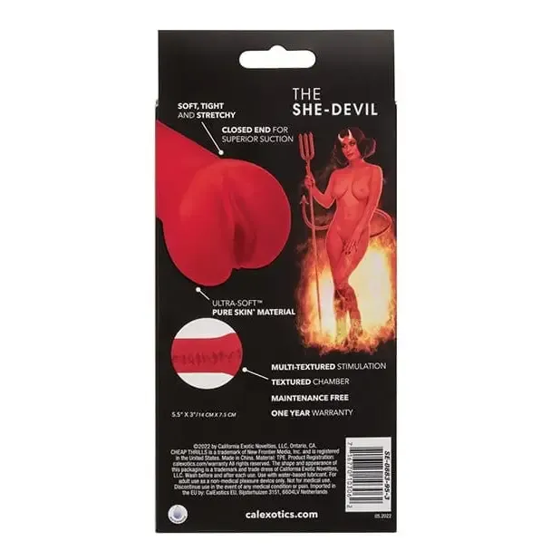 CalExotics Male Sex Toys Cheap Thrills The Shedevil Pussy Masturbator Red CalExotics Male Sex Toys Cheap Thrills The Shedevil Pussy Masturbator Red