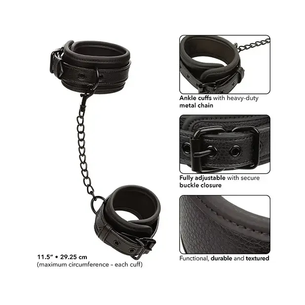 California Exotic Novelties Anal Nocturnal Collection Adjustable Ankle Cuffs Black