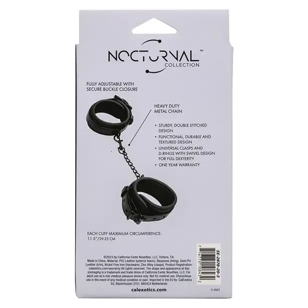 California Exotic Novelties Anal Nocturnal Collection Adjustable Ankle Cuffs Black