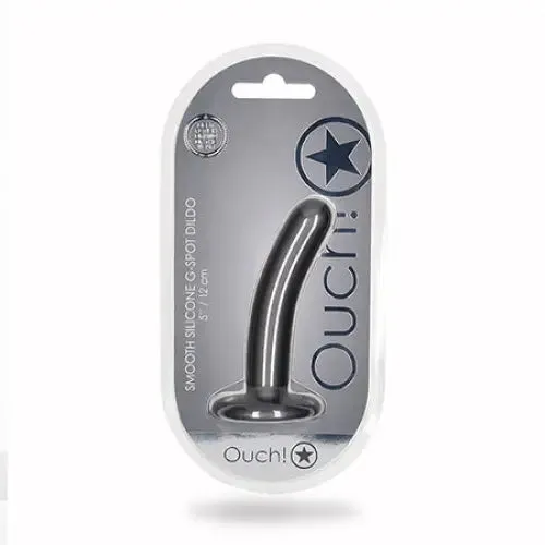 Dildos SHOTS AMERICA Shots Ouch Smooth Silicone 5 in GSpot Dildo Gunmetal