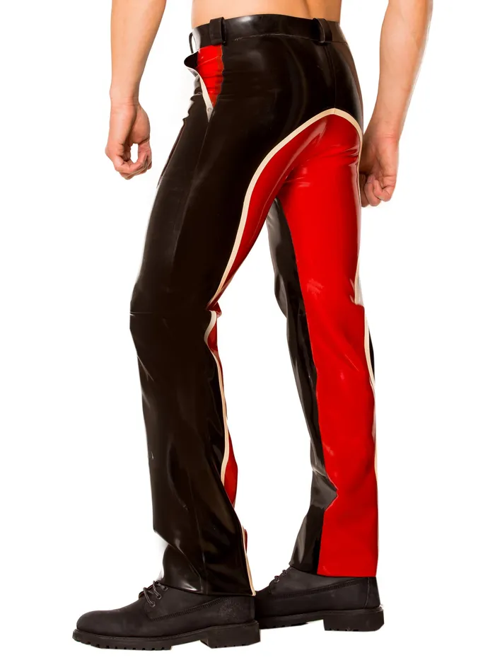 HonourSkintwocom Anal Latex Black Red White Contrast Jeans