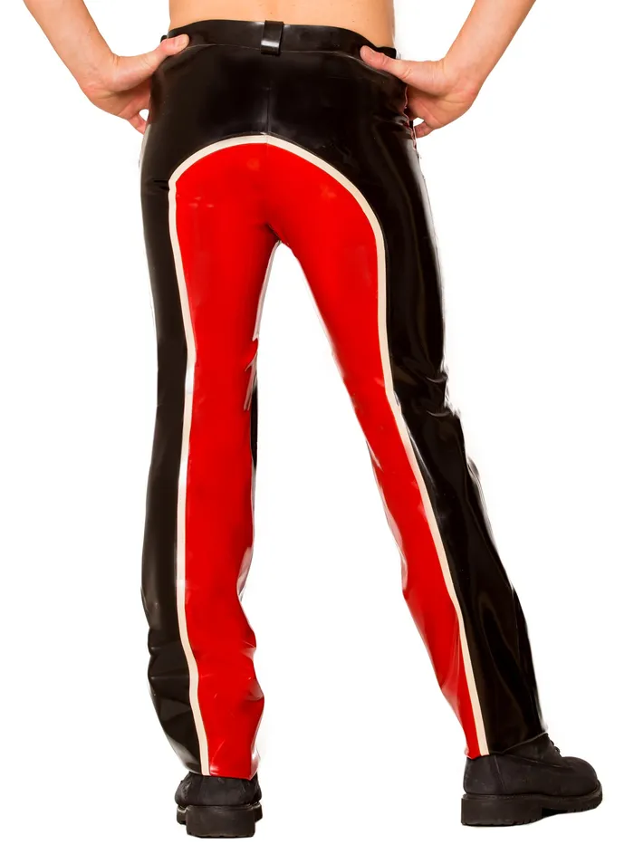 HonourSkintwocom Anal Latex Black Red White Contrast Jeans