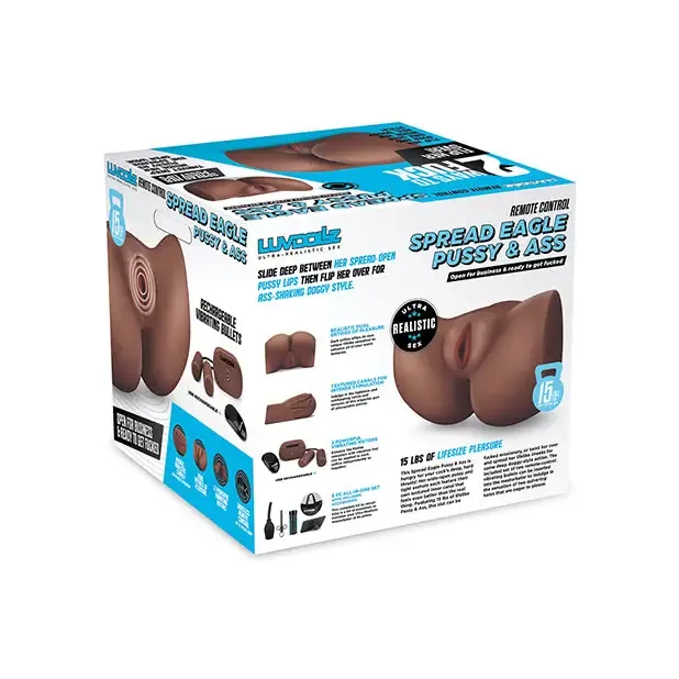 Male Sex Toys Electric Eel INC Luvdolz Remote Control Rechargeable Spread Eagle Pussy Ass Wdouche Mocha
