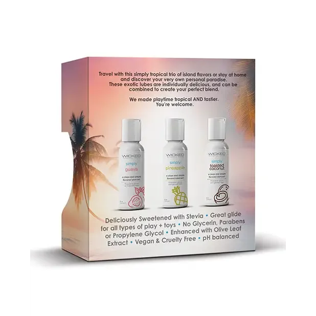 Male Sex Toys Wicked Sensual Care Wicked Sensual Care Tropical Trio Travel Size Flavored Lubes 1 oz Bottles Male Sex Toys Wicked Sensual Care Wicked Sensual Care Tropical Trio Travel Size Flavored Lubes 1 oz Bottles
