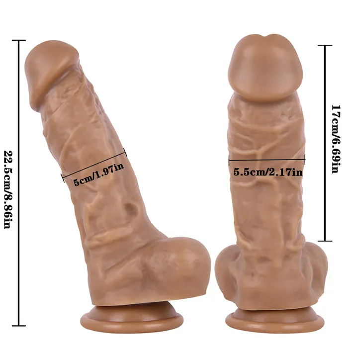 Modi Female Sex Toys F709 Adjustable StrapOn Harness Kit with 86inch Classic Girthy Realistic Brown Liquid Silicone Dildo