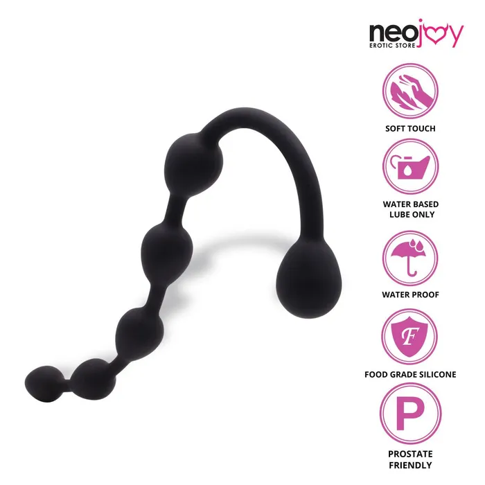 Neojoy Anal Neojoy Medium Anal Beads Silicone Black 118 Inch 30cm