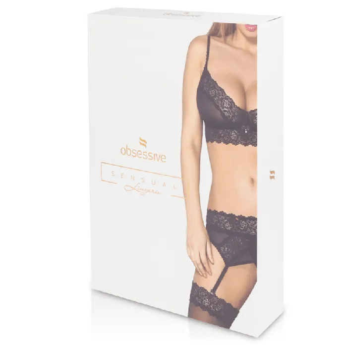Obsessive Anal Obsessive Sexy Lingerie Sensual Set 15 Babydoll And Thong Black
