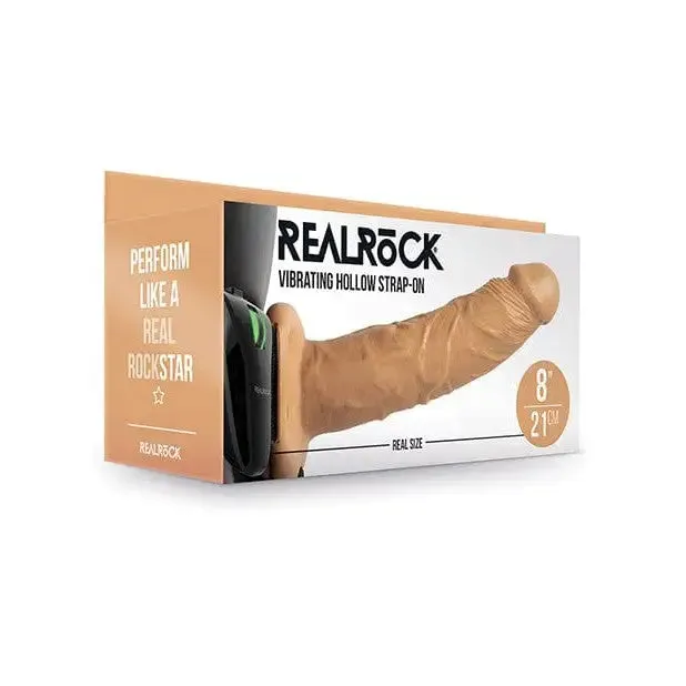 SHOTS AMERICA Female Sex Toys RealRock Realistic 8 in Vibrating Hollow StrapOn Tan SHOTS AMERICA Female Sex Toys RealRock Realistic 8 in Vibrating Hollow StrapOn Tan