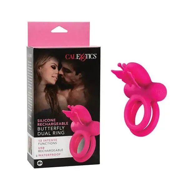 Silicone Rechargeable Butterfly Dual Ring CalExotics Female Sex Toys
